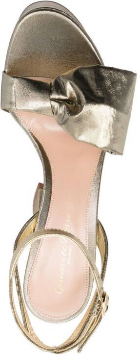 Gianvito Rossi Rosie 120mm bow-detail sandals Gold