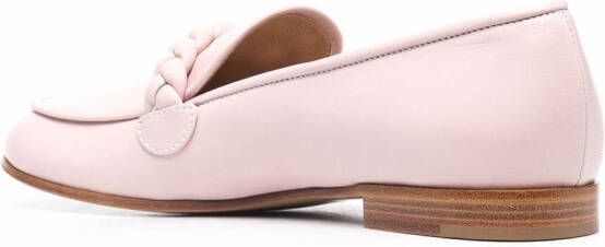 Gianvito Rossi braided-detail loafers Pink