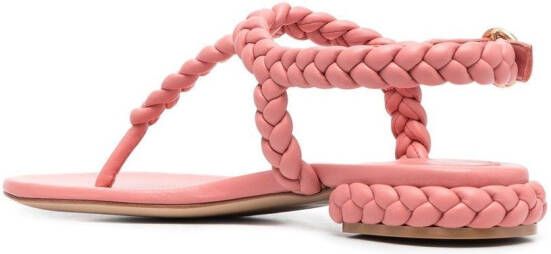 Gianvito Rossi Ravello leather flat sandals Pink