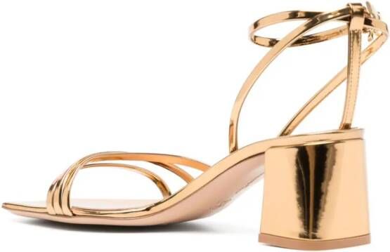 Gianvito Rossi Brielle 60mm mirrored leather sandals Gold