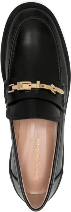 Gianvito Rossi buckle-detail leather loafers Black