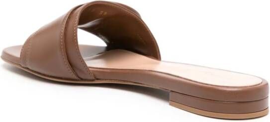 Gianvito Rossi buckle-detail leather slides Brown
