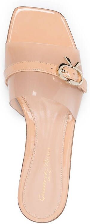 Gianvito Rossi buckle-detail square-toe sandals Neutrals