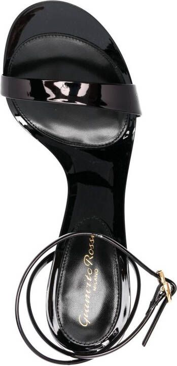 Gianvito Rossi Spice Ribbon 95mm leather sandals Black
