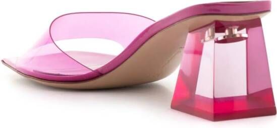 Gianvito Rossi Cosmic 55mm square-toe transparent mules Pink