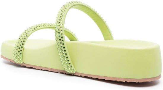 Gianvito Rossi Croissette double-strap crystal-embellished sandals Green