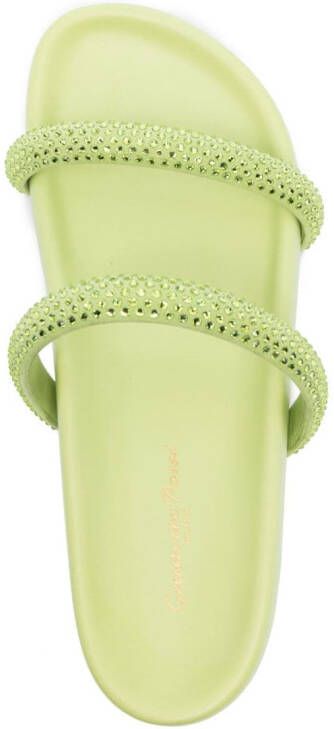 Gianvito Rossi Croissette double-strap crystal-embellished sandals Green