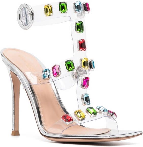 Gianvito Rossi crystal-embellished 105mm sandals Silver