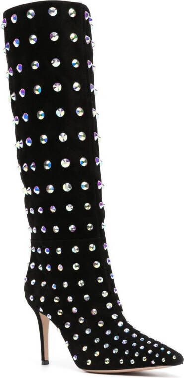 Gianvito Rossi crystal-embellished 85mm boots Black