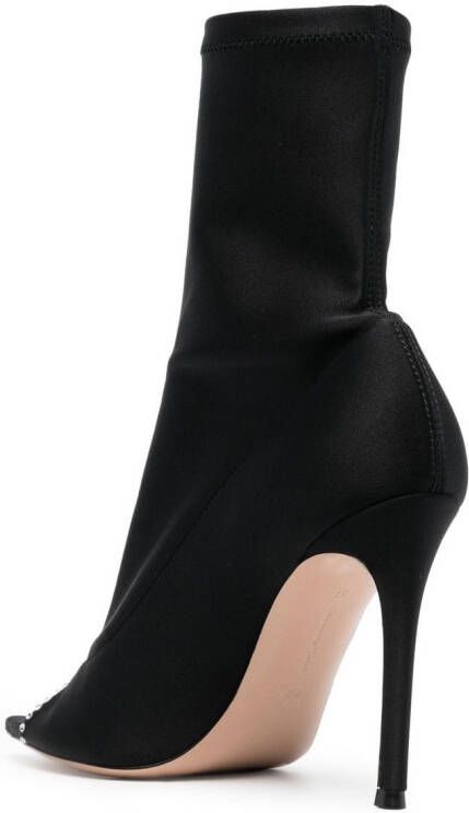 Gianvito Rossi Crystal Hiroko 105mm satin boots Black