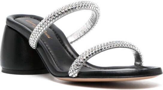 Gianvito Rossi crystal-embellished strap-detail sandals Black