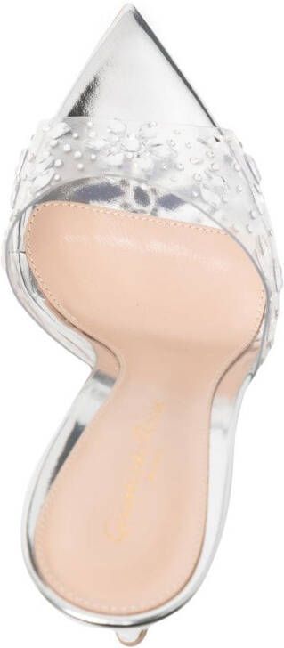 Gianvito Rossi crystal-embellished transparent mules Silver