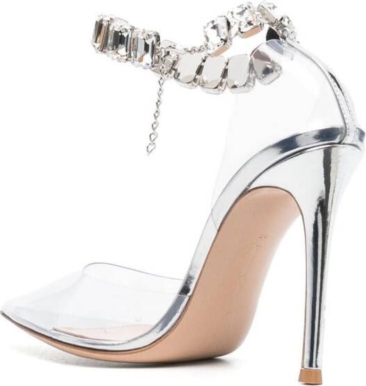 Gianvito Rossi crystal-embellished transparent pumps Neutrals