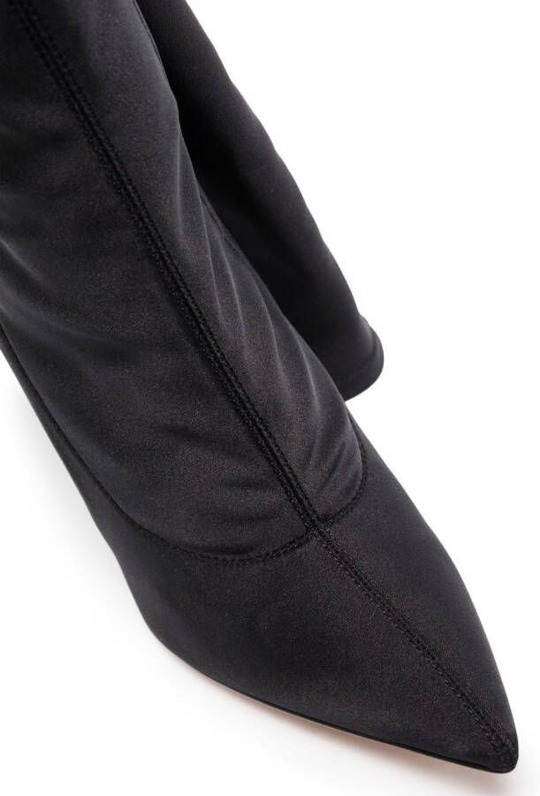 Gianvito Rossi curved heel over-the-knee boots Black
