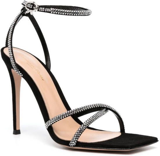 Gianvito Rossi cystal-embellished 120mm suede sandals Black