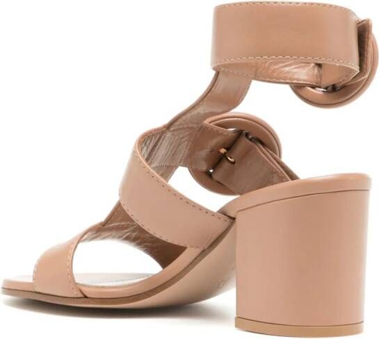 Gianvito Rossi double-buckle leather sandals Neutrals
