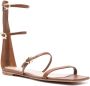 Gianvito Rossi Downtown flat leather sandals Brown - Thumbnail 2