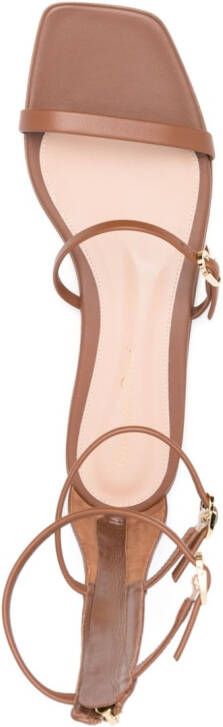 Gianvito Rossi Downtown flat leather sandals Brown