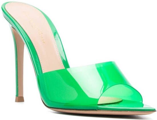 Gianvito Rossi Elle 105mm transparent-strap mules Green