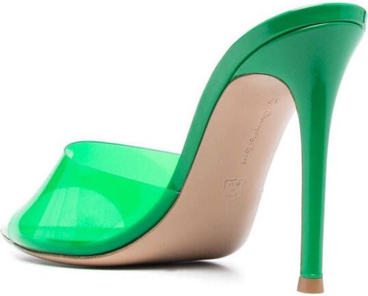 Gianvito Rossi Elle 105mm transparent-strap mules Green