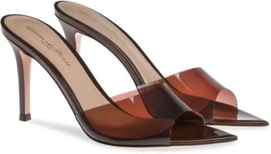 Gianvito Rossi Elle 85mm point-toe mules Brown