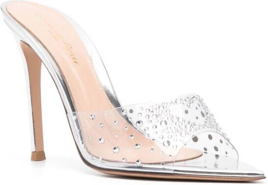 Gianvito Rossi Elle crystal-embellished 110mm mules Silver