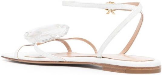 Gianvito Rossi embellished leather flat sandals White