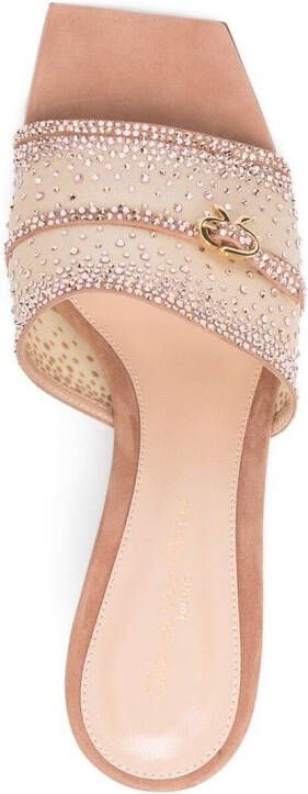 Gianvito Rossi embellished-strap backless mules Neutrals