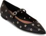 Gianvito Rossi eyelet-embellished leather ballerina shoes Black - Thumbnail 2