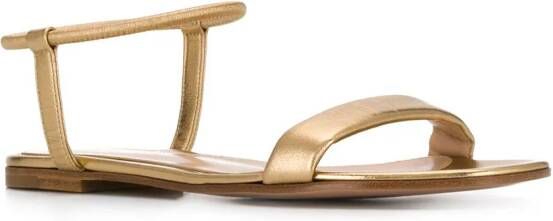 Gianvito Rossi flat metallic sandals Gold
