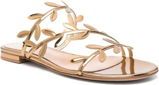 Gianvito Rossi Flavia leather flat sandals Gold
