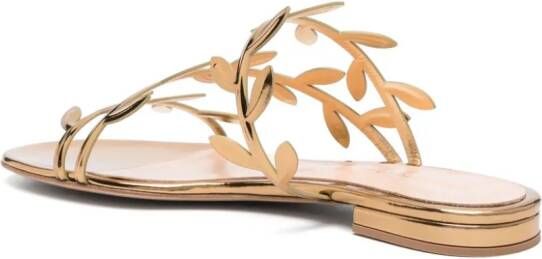 Gianvito Rossi Flavia leather flat sandals Gold