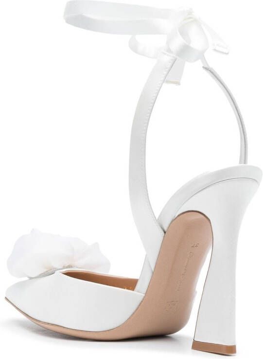 Gianvito Rossi flower-detailing pointed-toe pumps White