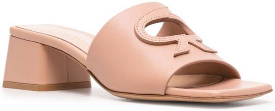 Gianvito Rossi Ribbon 45mm leather slides Neutrals