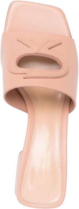Gianvito Rossi Ribbon 45mm leather slides Neutrals