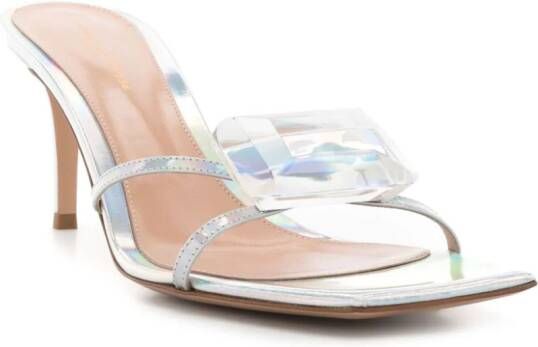 Gianvito Rossi gemstone-detail iridescent mules Metallic