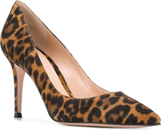 Gianvito Rossi Gianvito 85mm leopard-print pumps Brown