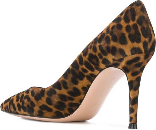 Gianvito Rossi Gianvito 85mm leopard-print pumps Brown