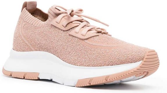 Gianvito Rossi Glover stretch-bouclé sneakers Pink