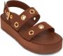 Gianvito Rossi Grommet flatform leather sandals Brown - Thumbnail 2