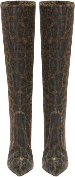 Gianvito Rossi Hansen 85mm leopard-print boots Brown