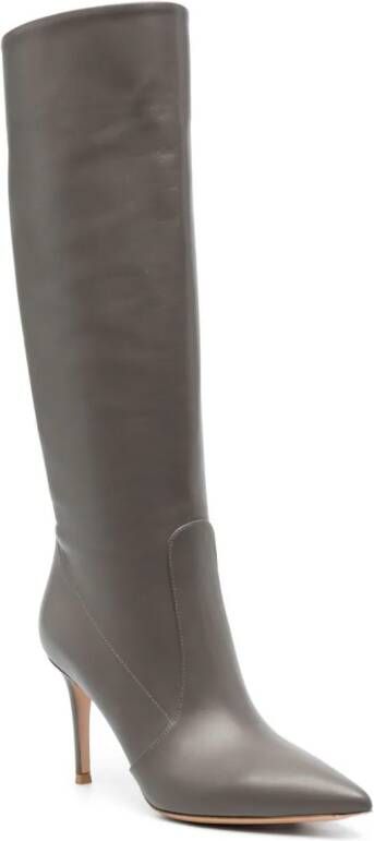 Gianvito Rossi Hansen pointed-toe leather boots Grey