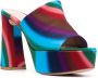 Gianvito Rossi Holly 115mm striped platform mules Blue - Thumbnail 2