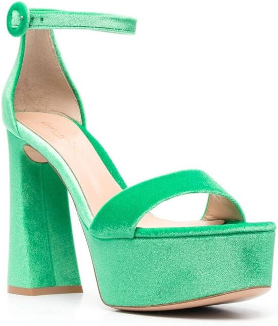 Gianvito Rossi Holly 125mm chenille sandals Green