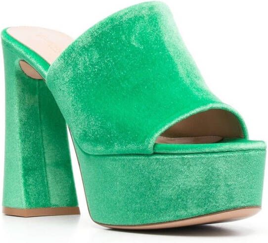 Gianvito Rossi Holly 70mm chenille mules Green