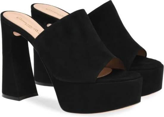 Gianvito Rossi Holly 70mm platform suede mules Black