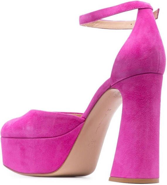 Gianvito Rossi Holly D'Orsay 120mm suede platform pumps Pink