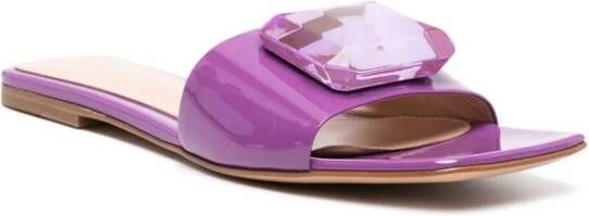Gianvito Rossi Jaipur crystal-embellished slides Purple