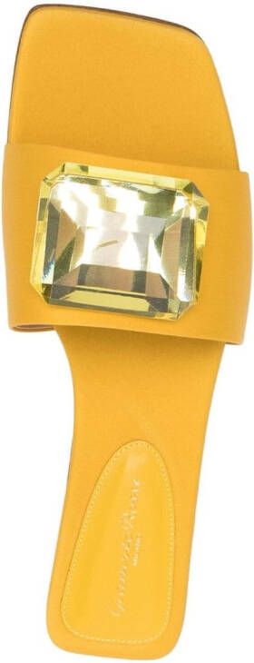 Gianvito Rossi Jaipur crystal-embellished slides Yellow