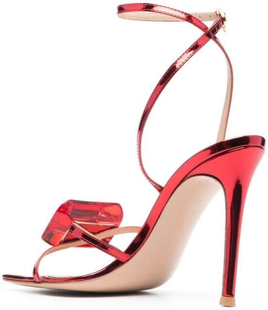 Gianvito Rossi Jaipur 105mm metallic-effect sandals Red